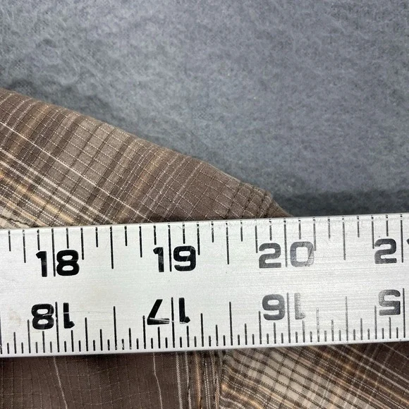 Carhartt Relaxed Fit S/S Button Shirt Mens Large Brown Plaid Pocket 100%‎ Cotton - Picture 8 of 10